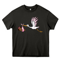 Asphalt stork with black baby girl Heavy Core Tee - BarkalooDesign