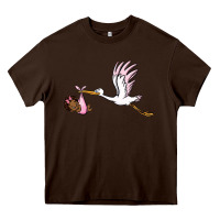 Stork With Black Baby Girl Heavy Core Tee | Teevron
