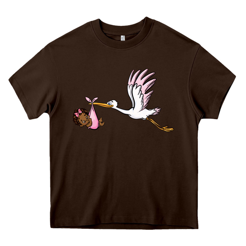 Stork With Black Baby Girl Heavy Core Tee by BarkalooDesign | Teevron