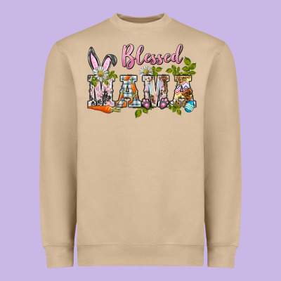 Blessed Mama Easter Heavyweight Sweatshirt Designed By Barkaloodesign