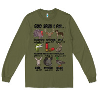 Army Green god says i am hunting Long Sleeve Tee - MaliasSmallBusiness