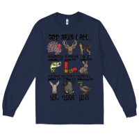 Navy god says i am hunting Long Sleeve Tee - MaliasSmallBusiness