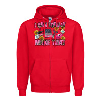 Red i can totally make that Zipper Hoodie - MaliasSmallBusiness