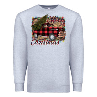 Heather Grey Merry Christmas Truck Premium Sweatshirt - Bettercallsaul