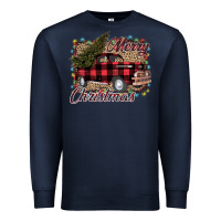 Navy Merry Christmas Truck Premium Sweatshirt - Bettercallsaul