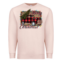 Pale Pink Merry Christmas Truck Premium Sweatshirt - Bettercallsaul