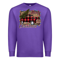 Purple Merry Christmas Truck Premium Sweatshirt - Bettercallsaul