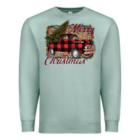 Seafoam Merry Christmas Truck Premium Sweatshirt - Bettercallsaul