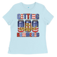 Baby Blue getting star spangled hammared Ladies Tee - texasbilliewilder