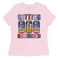 Bubblegum Pink getting star spangled hammared Ladies Tee - texasbilliewilder
