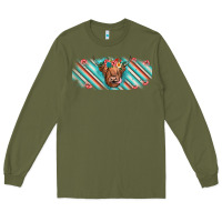 Army Green cow floral Long Sleeve Tee - JahusDesignShop