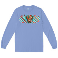 Colony Blue cow floral Long Sleeve Tee - JahusDesignShop
