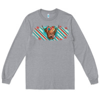 Heather Grey cow floral Long Sleeve Tee - JahusDesignShop