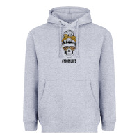 Heather Grey Glitter Patterned Leopard Mom Skull Heavyweight Hoodie - Bettercallsaul