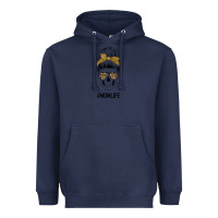Navy Glitter Patterned Leopard Mom Skull Heavyweight Hoodie - Bettercallsaul