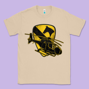 1st Cavalry Division Chopper Helicopter Air Cav Classic Tee Designed By Jasminsmagicworld