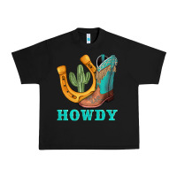 Black howdy turquoise cowboy boots horseshoe Urban Heavy Tee - AdoDesignShop