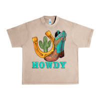 French Oak howdy turquoise cowboy boots horseshoe Urban Heavy Tee - AdoDesignShop