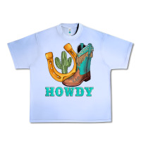 Grape Ice howdy turquoise cowboy boots horseshoe Urban Heavy Tee - AdoDesignShop