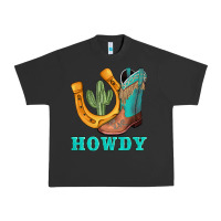 Pigment Black howdy turquoise cowboy boots horseshoe Urban Heavy Tee - AdoDesignShop