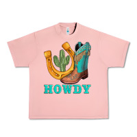 Salmon howdy turquoise cowboy boots horseshoe Urban Heavy Tee - AdoDesignShop