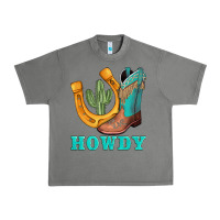 Tornado howdy turquoise cowboy boots horseshoe Urban Heavy Tee - AdoDesignShop