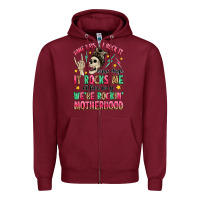 Burgundy some days i rock it some days it rocks me Zipper Hoodie - MaliasSmallBusiness