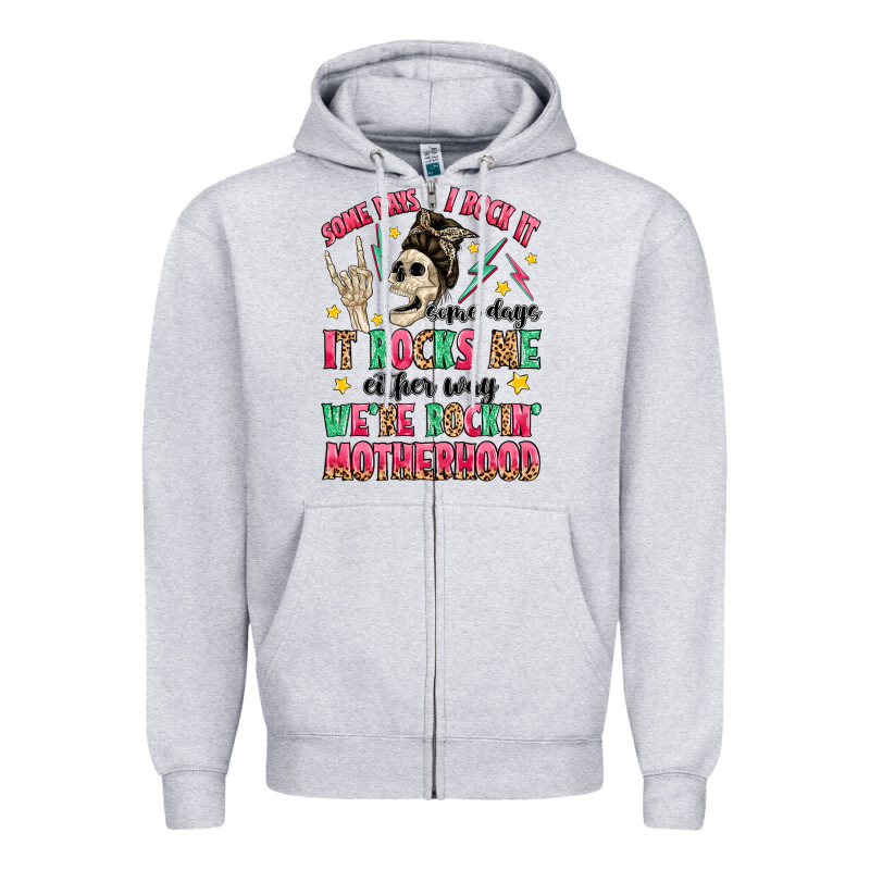 Some Days I Rock It Some Days It Rocks Me Zipper Hoodie by MaliasSmallBusiness | Teevron