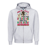 Heather Grey some days i rock it some days it rocks me Zipper Hoodie - MaliasSmallBusiness