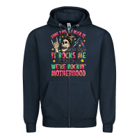 Navy some days i rock it some days it rocks me Zipper Hoodie - MaliasSmallBusiness