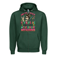 Sports Green some days i rock it some days it rocks me Zipper Hoodie - MaliasSmallBusiness
