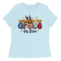 Baby Blue god shed his grace on thee Ladies Tee - texasbilliewilder