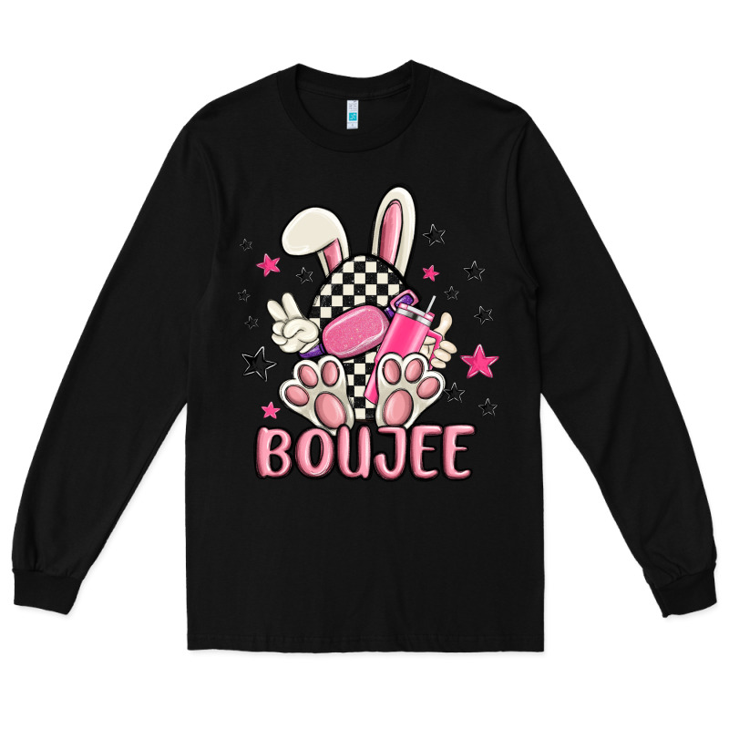 Boujee Checkered Easter Bunny Egg Trending Long Sleeve Tee by MaliasSmallBusiness | Teevron