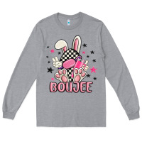 Heather Grey boujee checkered easter bunny egg trending Long Sleeve Tee - MaliasSmallBusiness