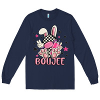 Navy boujee checkered easter bunny egg trending Long Sleeve Tee - MaliasSmallBusiness