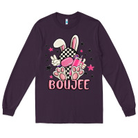 Plum boujee checkered easter bunny egg trending Long Sleeve Tee - MaliasSmallBusiness