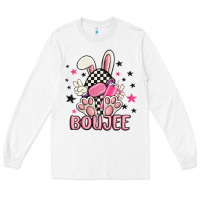 White boujee checkered easter bunny egg trending Long Sleeve Tee - MaliasSmallBusiness