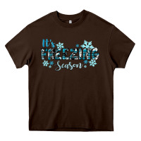 Chocolate Brown it's freezing season winter Heavy Core Tee - RanaPortraitStore