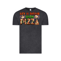 Vintage Black life is better with pizza Vintage Tee - AdoDesignShop
