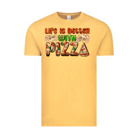 Vintage Mustard life is better with pizza Vintage Tee - AdoDesignShop