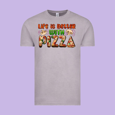 Life Is Better With Pizza Vintage Tee Designed By Adodesignshop