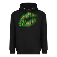 Black Green and Leopard Patterned Irish Day Lips Heavyweight Hoodie - Bettercallsaul