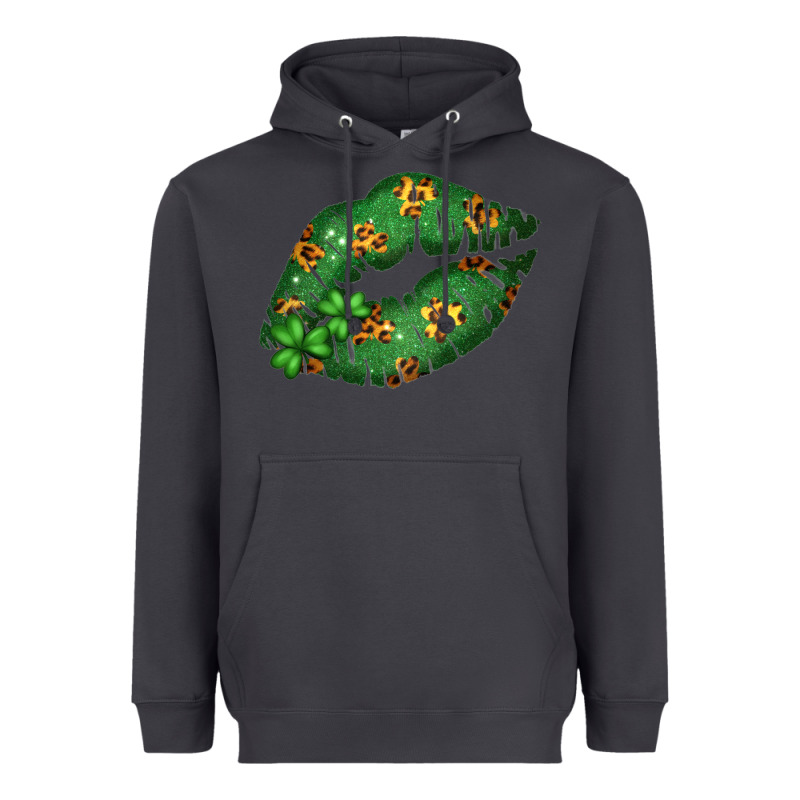 Green And Leopard Patterned Irish Day Lips Heavyweight Hoodie by Bettercallsaul | Teevron