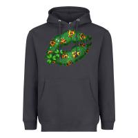 Smoke Green and Leopard Patterned Irish Day Lips Heavyweight Hoodie - Bettercallsaul