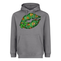Storm Green and Leopard Patterned Irish Day Lips Heavyweight Hoodie - Bettercallsaul