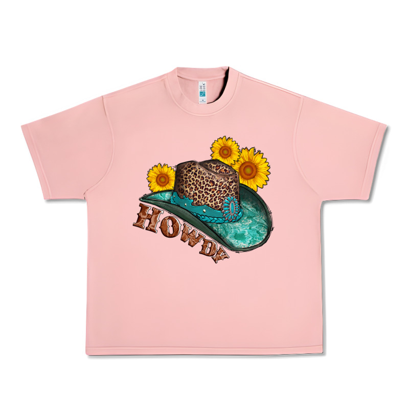 Howdy Leopard Tooled Leather Hat Urban Heavy Tee by AdoDesignShop | Teevron