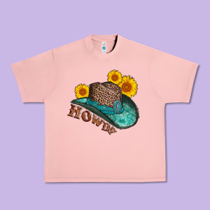 Howdy Leopard Tooled Leather Hat Urban Heavy Tee Designed By Adodesignshop