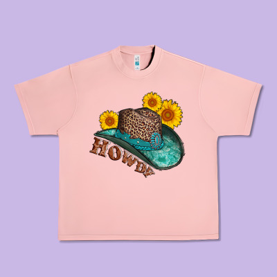 Howdy Leopard Tooled Leather Hat Urban Heavy Tee Designed By Adodesignshop
