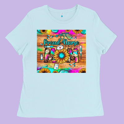 Proud Nurse Mom Ladies Tee Designed By Jahusdesignshop