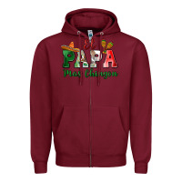 Burgundy el papa mas chingon Zipper Hoodie - MaliasSmallBusiness